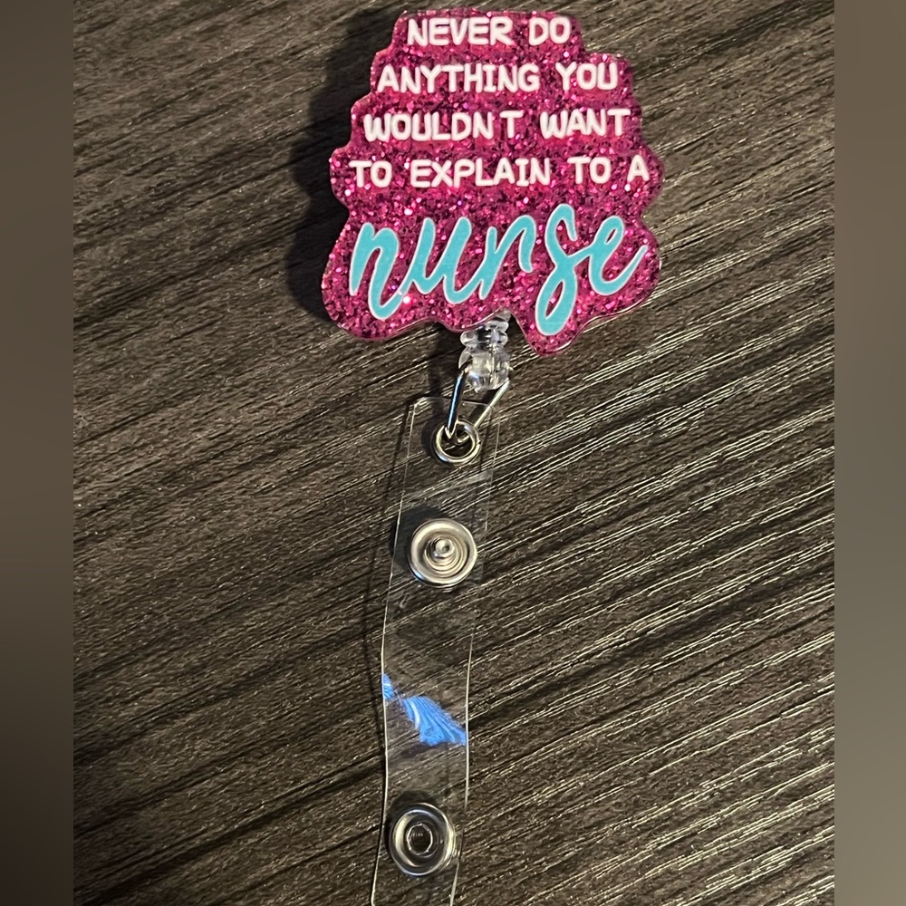 Funny Nurse badge reel